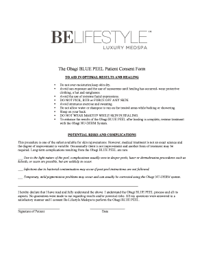 Chemical Peel Consent Form