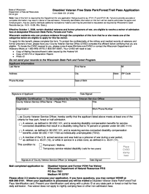 Form 2500 123 Disabled Veteran State ParkForestTrail Pass Wiparks