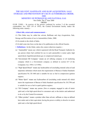 Solvent Order  Form