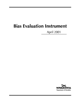 Bias Evaluation Instrument Nova Scotia Department of Education  Form