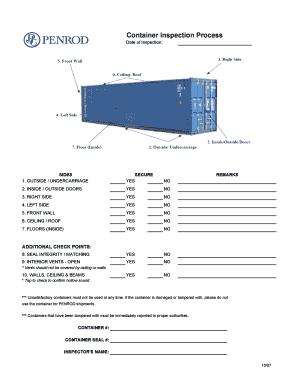 10 Point Container Inspection Checklist  Form