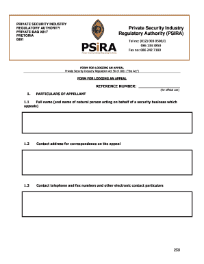 Psira Pretoria  Form