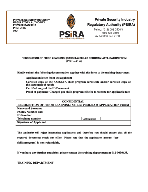 Psira Application Form PDF Download