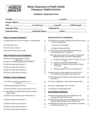 Idph Ambulance Inspection Form