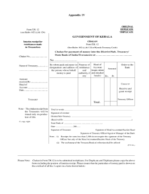 Treasury Challan Form Malayalam