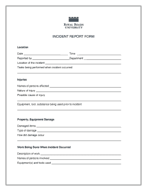 Hr Incident Report Sample  Form