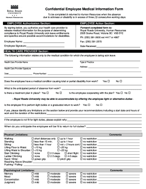 Employee Medical Information Form