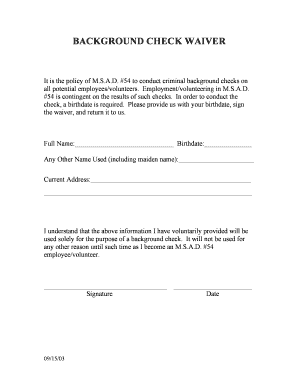 Background Waiver  Form