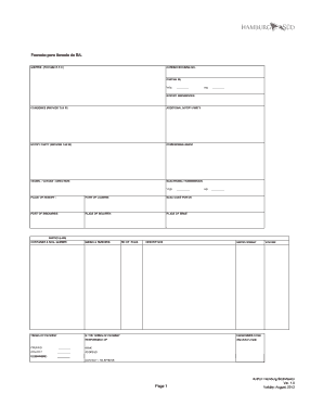 Shipping Instructions Template  Form