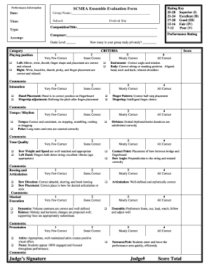 Ensemble Critique Form for Orchestra