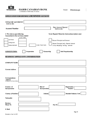 Habib Canadian Bank  Form