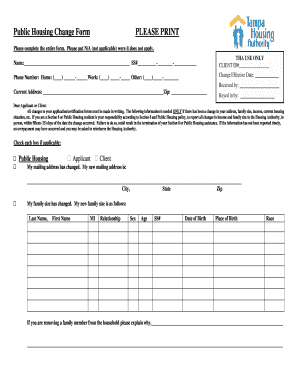 Tampa Housing Authority Forms