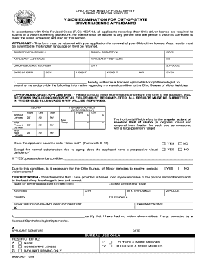 Ohio Bmv Vision Form