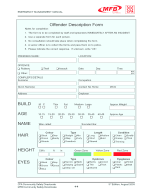 Offender Description Form