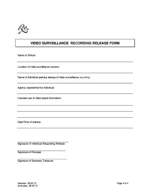 Video Surveillance Consent Form