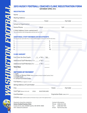  Clinic Registration Form GoHuskies Com 2013-2024