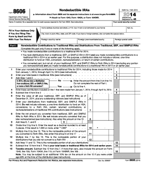 Form 8606 Internal Revenue Service Irs