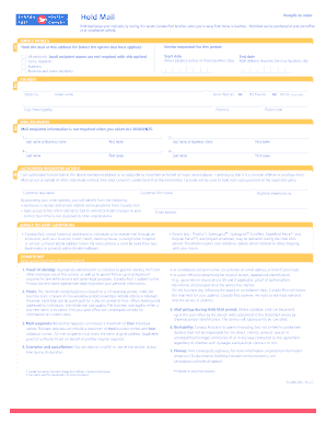 Hold Mail Form Canada Post