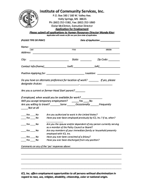 Ics Head Start  Form