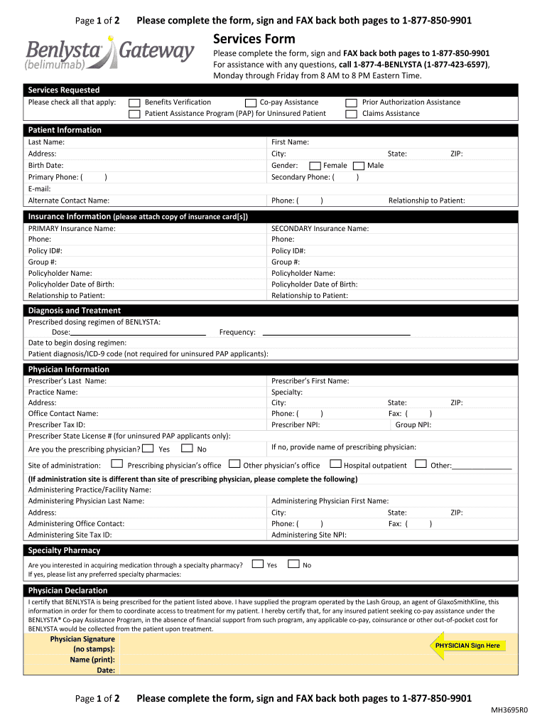 Benlysta Enrollment Form