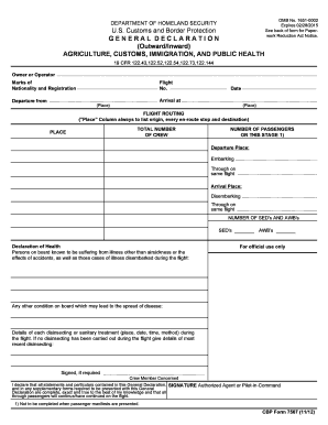 General Declaration Form