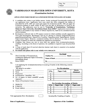 Vmou Marksheet Download  Form