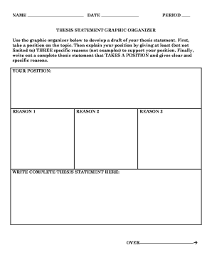 Thesis Statement Graphic Organizer  Form