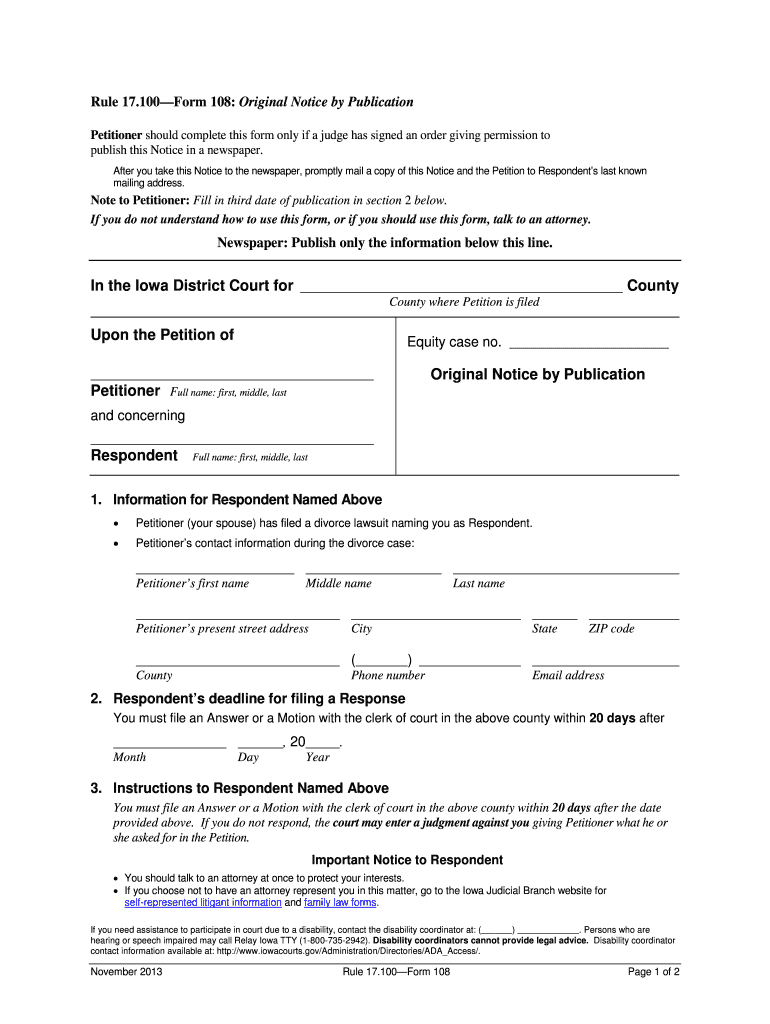Iowa Form Publication