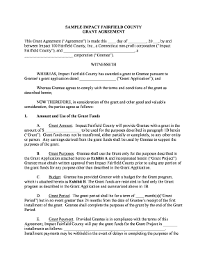 Grant Agreement Sample  Form