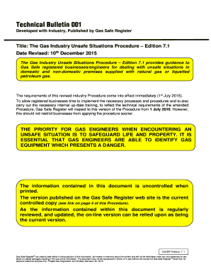 Gas Unsafe Situations PDF  Form