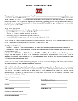 Payroll Contract Template  Form