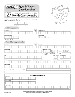 Asq 27 Months  Form