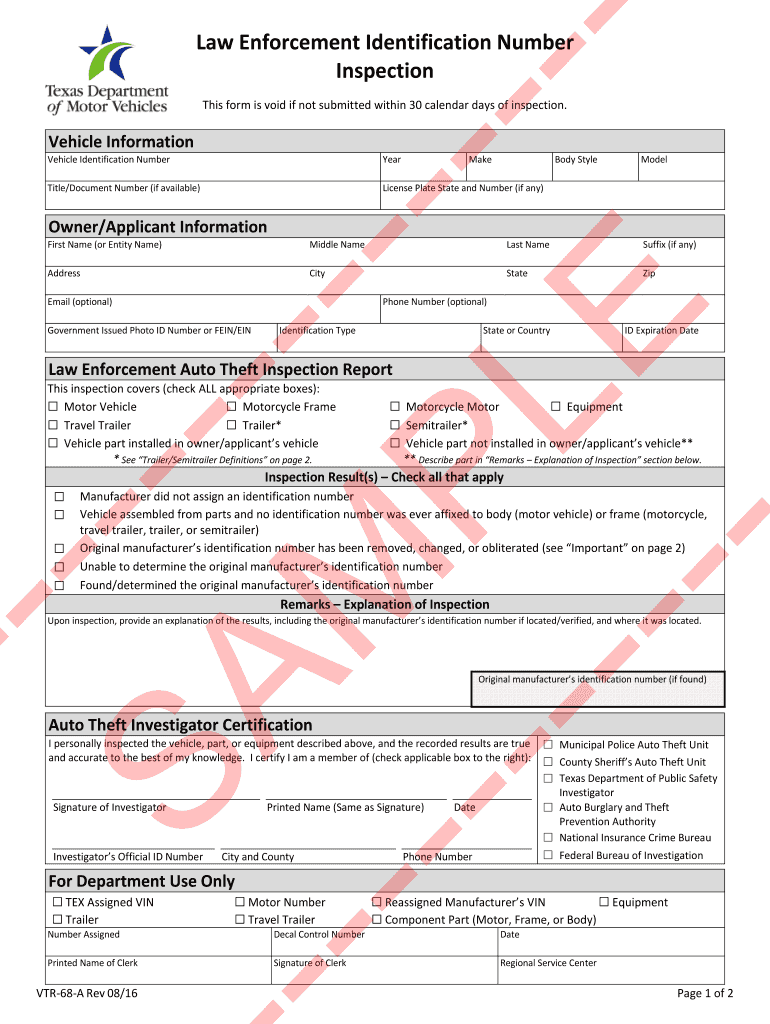 Vtr 68 a Form