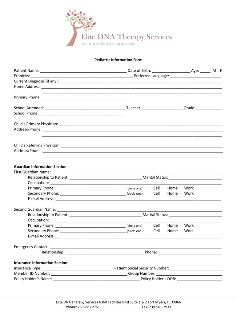 Psychiatric Intake Form