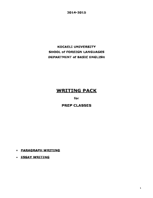 Writing Pack  Form