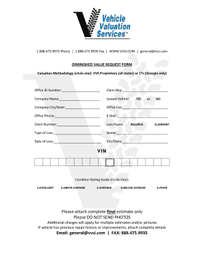 Diminished Value Form