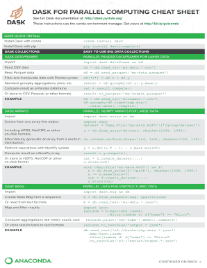 Dask Cheat Sheet  Form