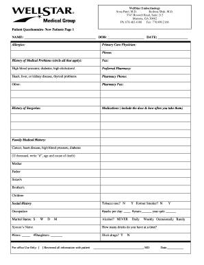 Wellstar New Patient Forms