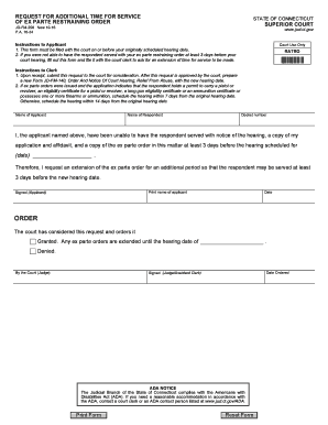 Request Ex Parte Restraining  Form