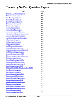 Chemistry N4 Question Papers  Form