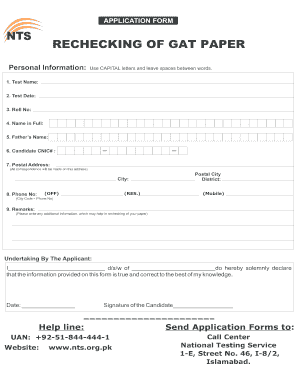 Nts Rechecking Form