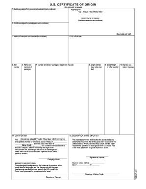 Certificate of Origin Israel Sample  Form