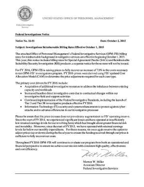 Federal Investigations Notice  Form