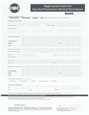 Stockist Form