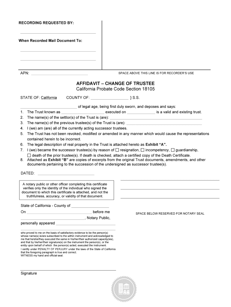 Probate Code 18105  Form