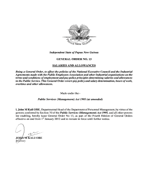 Png Public Service General Orders PDF  Form
