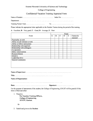 Knust Internship Letter  Form