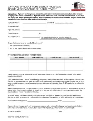 OFFICE of HOME ENERGY PROGRAMS Dhr Maryland  Form