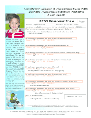 Parents&#039; Evaluation of Developmental Status PDF  Form