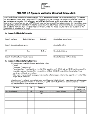  V 5 Aggregate Verification Worksheet Independent Escc 2016